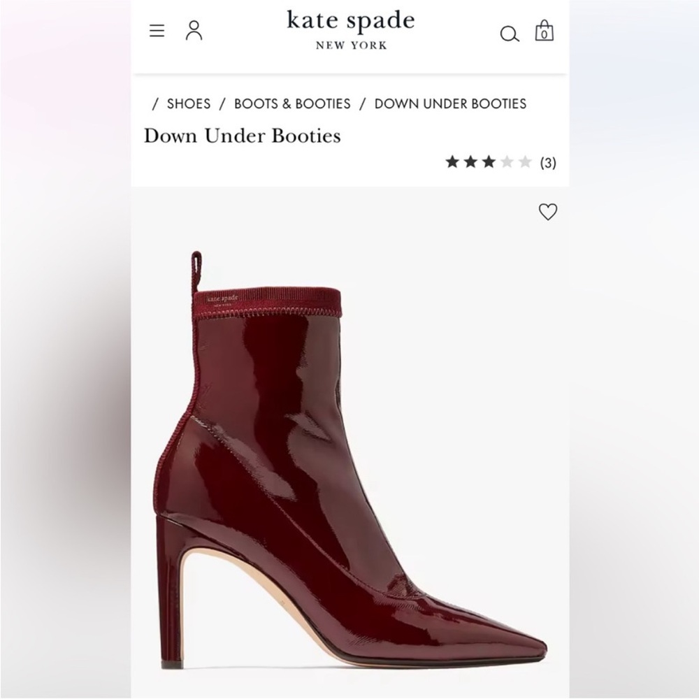 Kate Spade Dark Red Ankle Booties